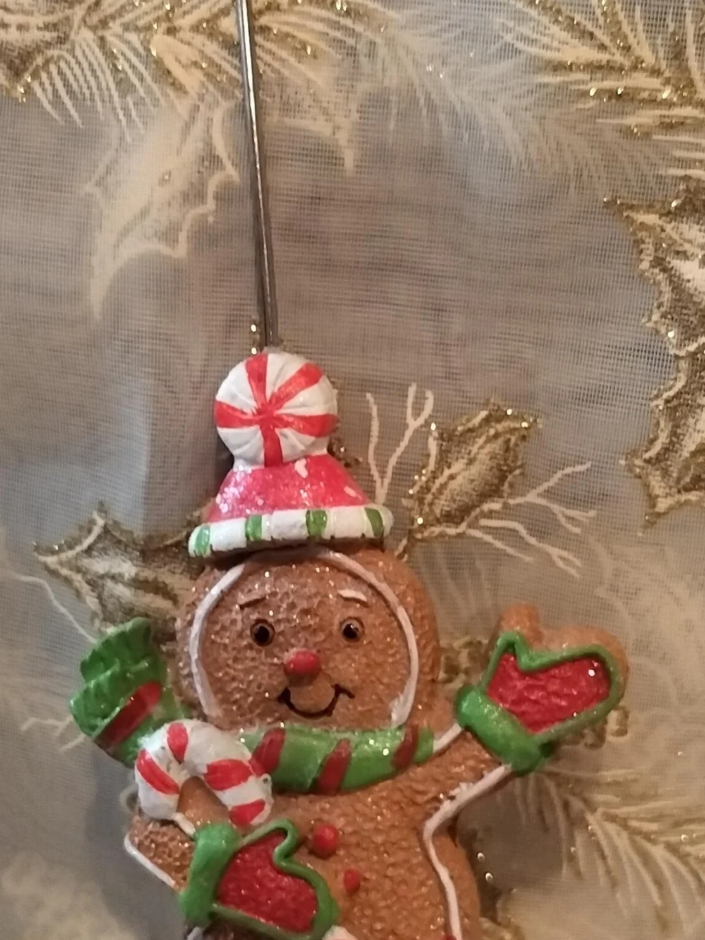 Festive Gingerbread Man Holiday Photo/Note/Place Card Holder - Red, Green, White